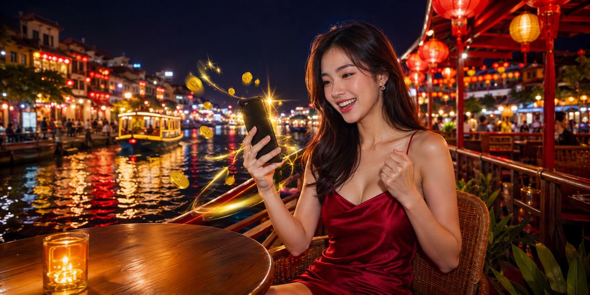 Người dùng tận hưởng trải nghiệm casino trực tuyến trên điện thoại tại quán cà phê Hà Nội